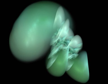 Siyah Renk Üzerine Bir Dijital Fraktal Resmi