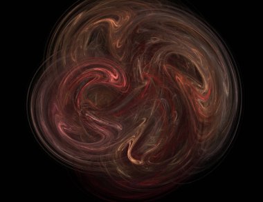 Siyah Renk Üzerine Bir Dijital Fraktal Resmi