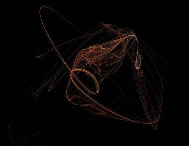 Siyah Renk Üzerine Bir Dijital Fraktal Resmi