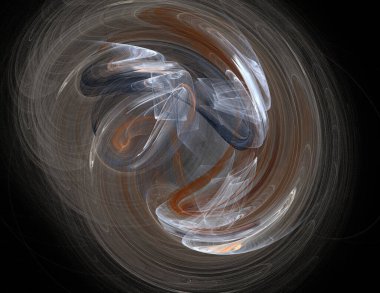 Siyah Renk Üzerine Bir Dijital Fraktal Resmi