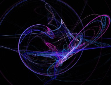 Siyah Renk Üzerine Bir Dijital Fraktal Resmi