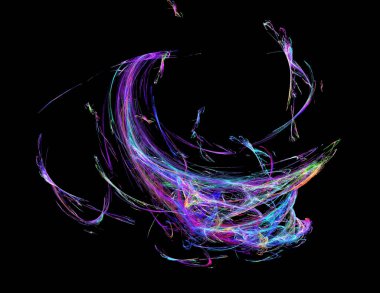 Siyah Renk Üzerine Bir Dijital Fraktal Resmi