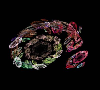 Siyah Renk Üzerine Bir Dijital Fraktal Resmi