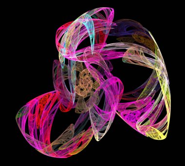 Siyah Renk Üzerine Bir Dijital Fraktal Resmi