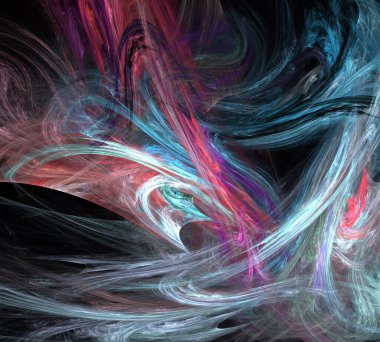 Siyah Renk Üzerine Bir Dijital Fraktal Resmi