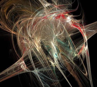 Siyah Renk Üzerine Bir Dijital Fraktal Resmi