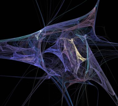 Siyah Renk Üzerine Bir Dijital Fraktal Resmi