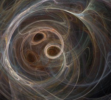 Siyah Renk Üzerine Bir Dijital Fraktal Resmi