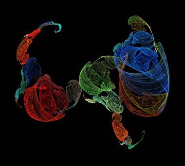 Siyah Renk Üzerine Bir Dijital Fraktal Resmi