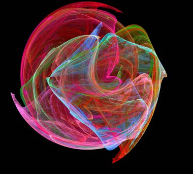 Siyah Renk Üzerine Bir Dijital Fraktal Resmi