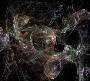 Siyah Renk Üzerine Bir Dijital Fraktal Resmi