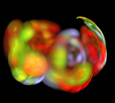 Siyah Renk Üzerine Bir Dijital Fraktal Resmi