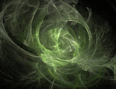 Siyah Renk Üzerine Bir Dijital Fraktal Resmi