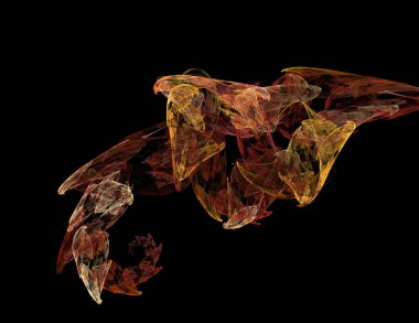 Siyah Renk Üzerine Bir Dijital Fraktal Resmi