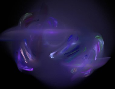 Siyah Renk Üzerine Bir Dijital Fraktal Resmi