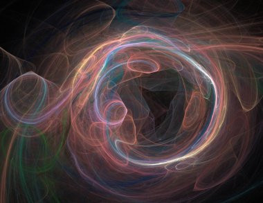 Siyah Renk Üzerine Bir Dijital Fraktal Resmi