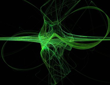 Siyah Renk Üzerine Bir Dijital Fraktal Resmi