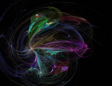 Siyah Renk Üzerine Bir Dijital Fraktal Resmi