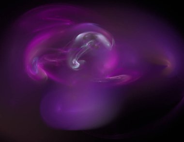 Siyah Renk Üzerine Bir Dijital Fraktal Resmi