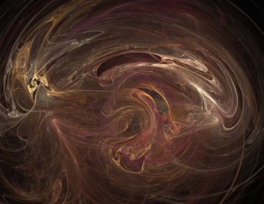 Siyah Renk Üzerine Bir Dijital Fraktal Resmi