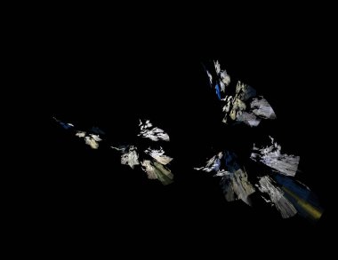 Siyah Renk Üzerine Bir Dijital Fraktal Resmi