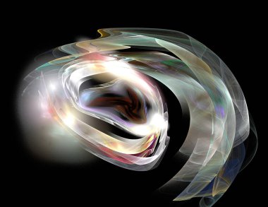 Siyah Renk Üzerine Bir Dijital Fraktal Resmi