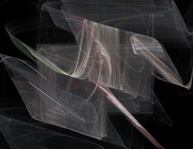 Siyah Renk Üzerine Bir Dijital Fraktal Resmi