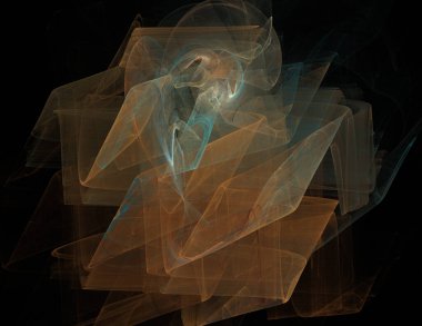 Siyah Renk Üzerine Bir Dijital Fraktal Resmi