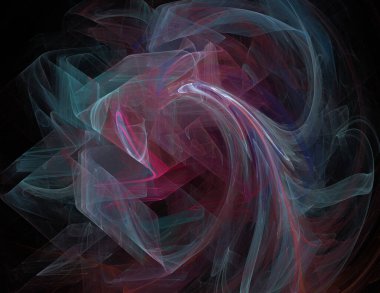 Siyah Renk Üzerine Bir Dijital Fraktal Resmi