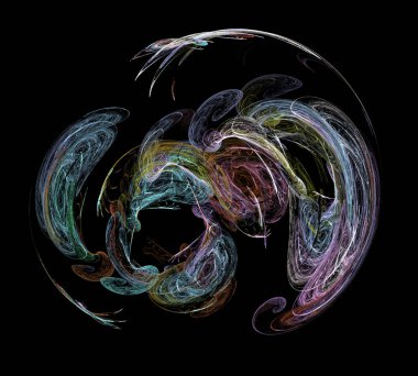 Siyah Renk Üzerine Bir Dijital Fraktal Resmi