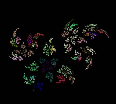 Siyah Renk Üzerine Bir Dijital Fraktal Resmi