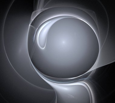 Siyah Renk Üzerine Bir Dijital Fraktal Resmi