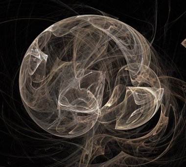 Siyah Renk Üzerine Bir Dijital Fraktal Resmi