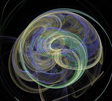 Siyah Renk Üzerine Bir Dijital Fraktal Resmi