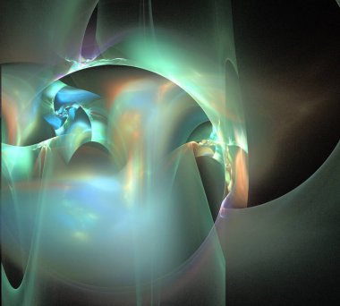 Siyah Renk Üzerine Bir Dijital Fraktal Resmi