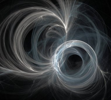 Siyah Renk Üzerine Bir Dijital Fraktal Resmi