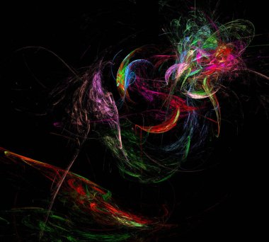 Siyah Renk Üzerine Bir Dijital Fraktal Resmi