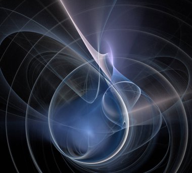 Siyah Renk Üzerine Bir Dijital Fraktal Resmi