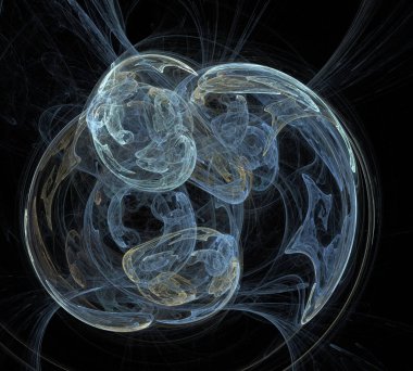 Siyah Renk Üzerine Bir Dijital Fraktal Resmi