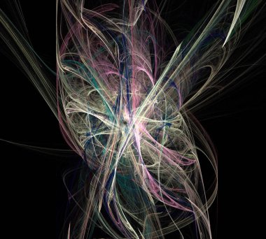 Siyah Renk Üzerine Bir Dijital Fraktal Resmi