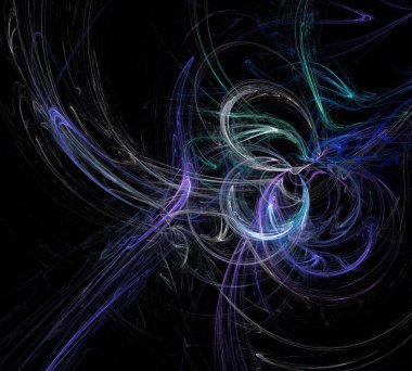 Siyah Renk Üzerine Bir Dijital Fraktal Resmi