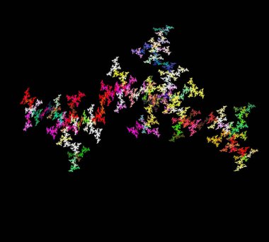 Siyah Renk Üzerine Bir Dijital Fraktal Resmi