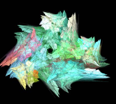 Siyah Renk Üzerine Bir Dijital Fraktal Resmi