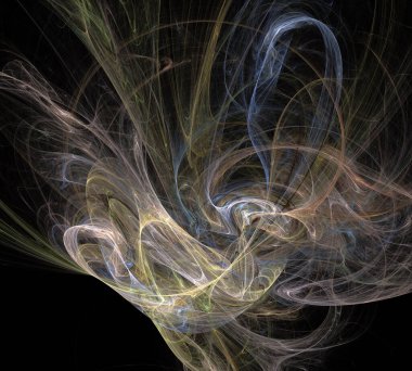 Siyah Renk Üzerine Bir Dijital Fraktal Resmi