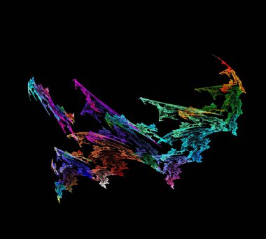 Siyah Renk Üzerine Bir Dijital Fraktal Resmi