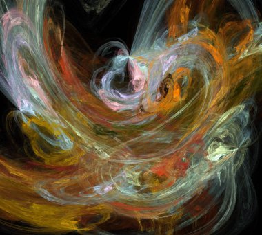 Siyah Renk Üzerine Bir Dijital Fraktal Resmi