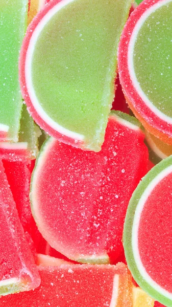 Muitas Geléia Frutas Multicolor — Fotografia de Stock