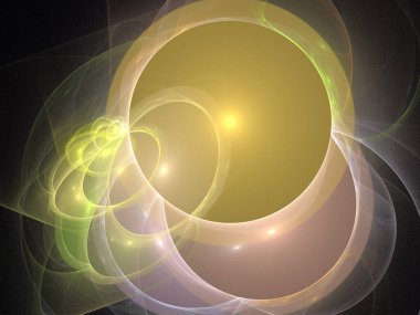 Siyah Renk Üzerine Bir Dijital Fraktal Resmi