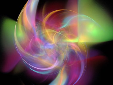 Siyah Renk Üzerine Bir Dijital Fraktal Resmi