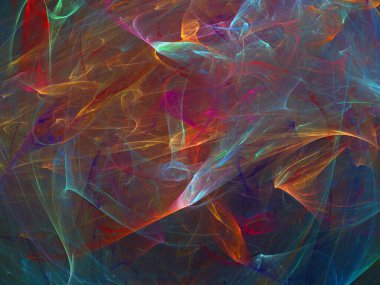 Siyah Renk Üzerine Bir Dijital Fraktal Resmi